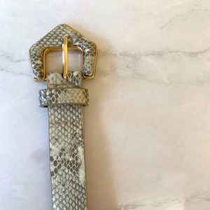 White snake skin belt